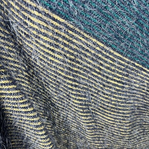 Contempo Size OS One Size Blue Knit Eyelash Shawl Wrap Kimono Poncho Boho - Picture 8 of 13